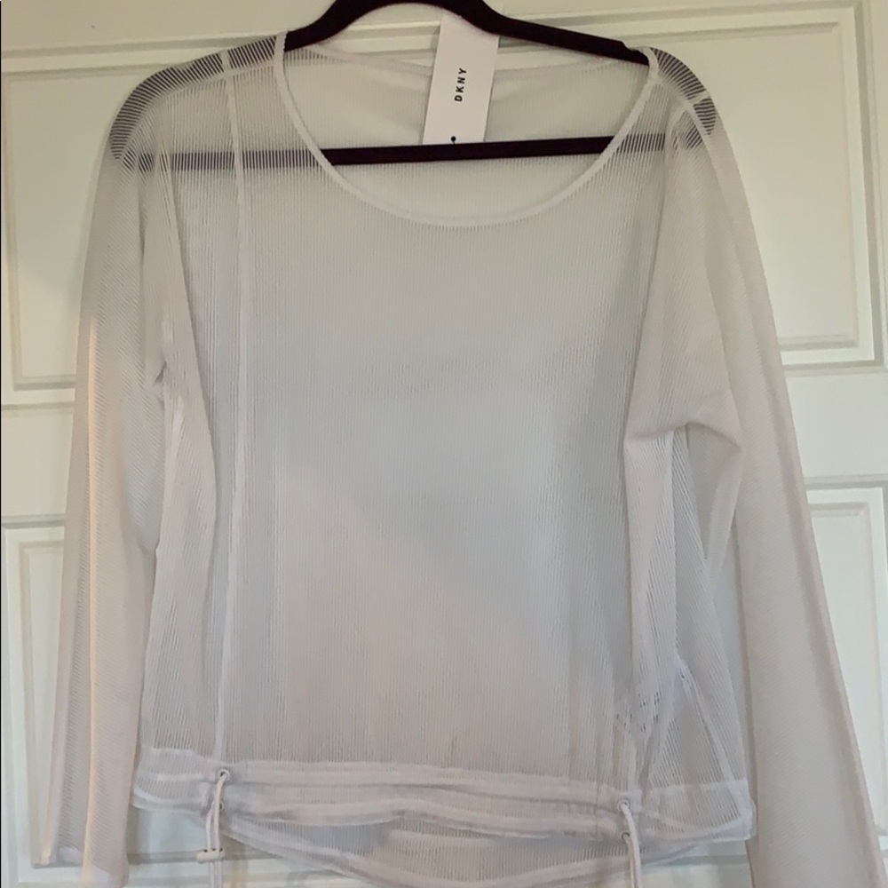 DKNY White Mesh Top - Small